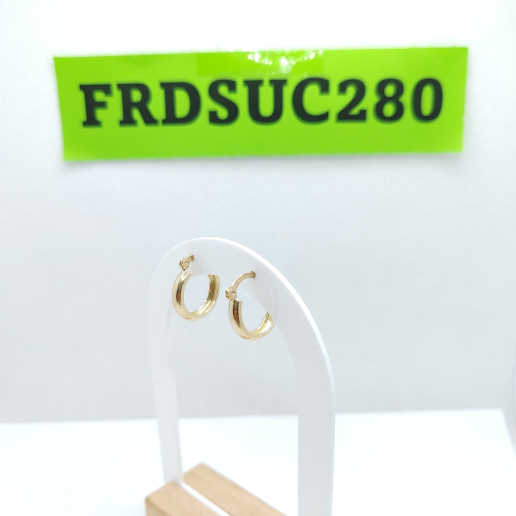 ARETES TEJIDO ARRACADAS LISAS 14K 2.1 GR (NUEVO)
