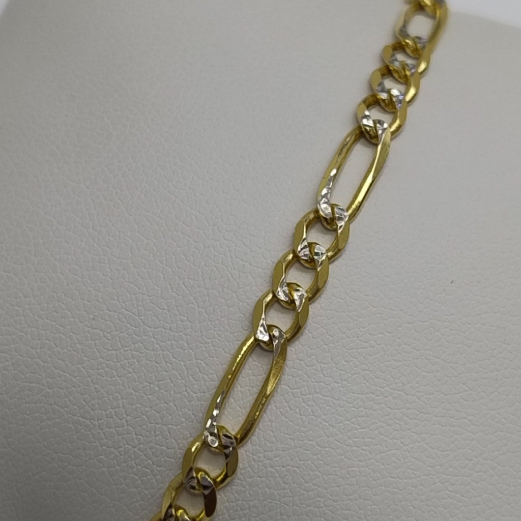 PULSERA 3X1 DIAMANTADA 14K 18 CM 4.6 GR (NUEVO)