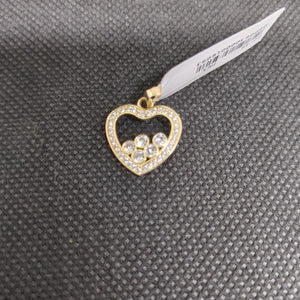 DIJE CORAZON CON CIRCONIAS 14K 1.7 GR (NUEVO)