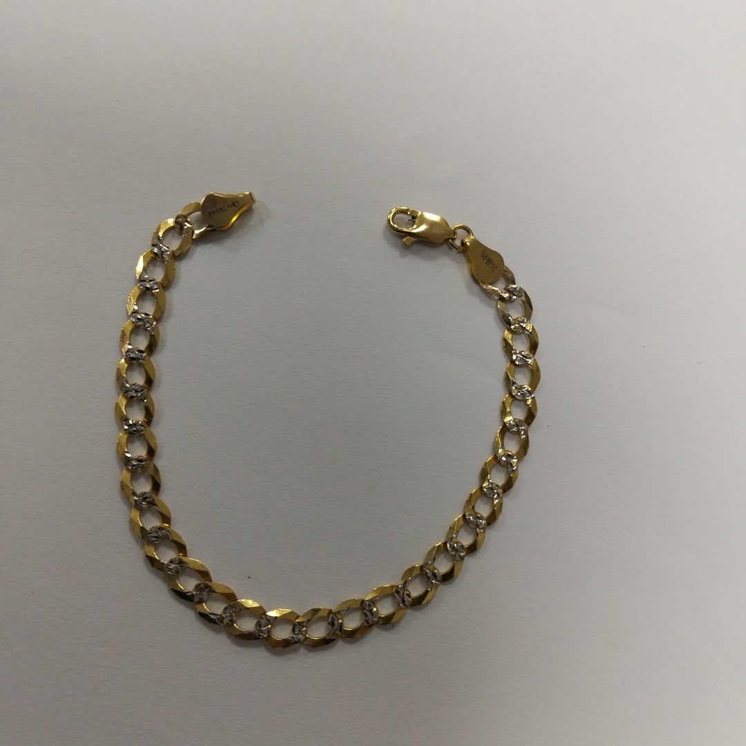 PULSERA BARBADA DIAMANTADA 14K 18 CM 5.6 GR (NUEVO)