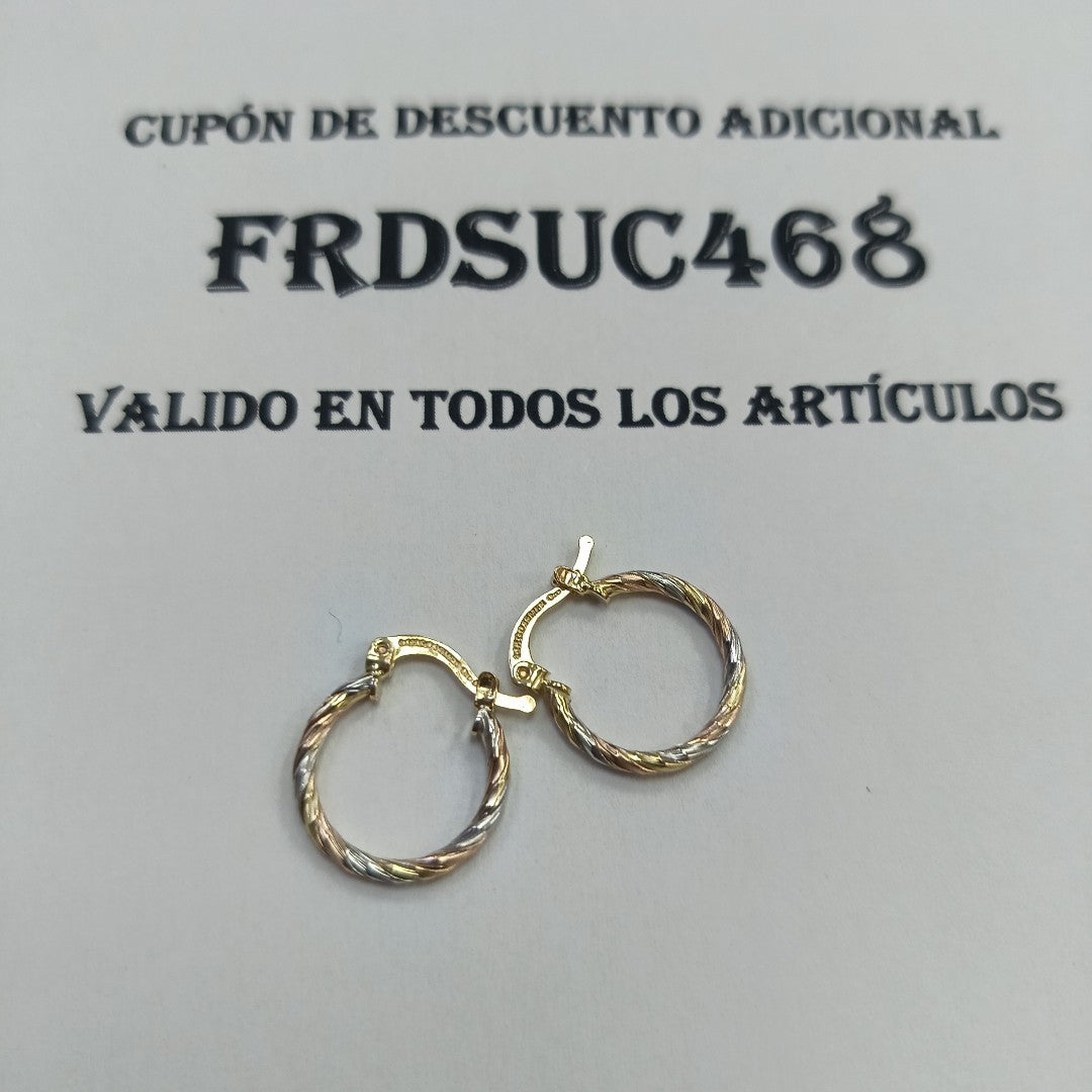 ARETES ARRACADAS COMBINADAS 14K 2.1 GR (NUEVO)