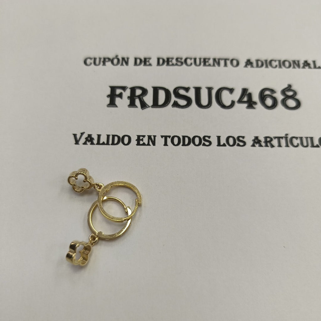 ARETES ARRACADAS CON DIJE 14K 2.3 GR (NUEVO)