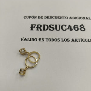 ARETES ARRACADAS CON DIJE 14K 2.3 GR (NUEVO)