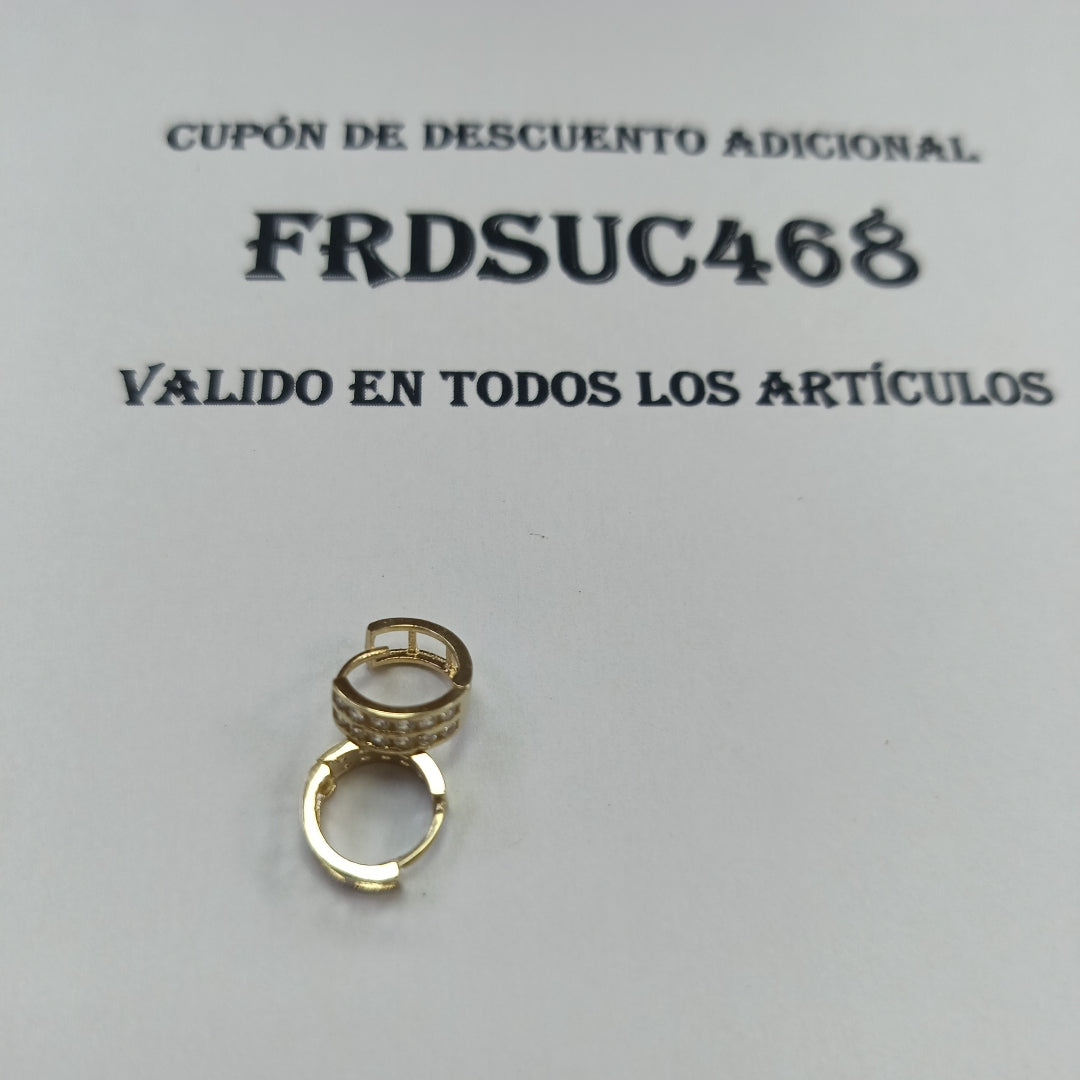 ARETES HUGGIES C CIRCONIAS 14K 1.7 GR (NUEVO)