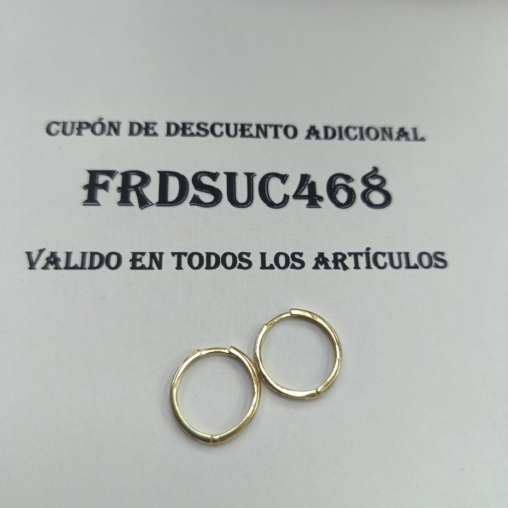 ARETES ARRACADAS C CIRCONIAS 14K 2 GR (NUEVO)