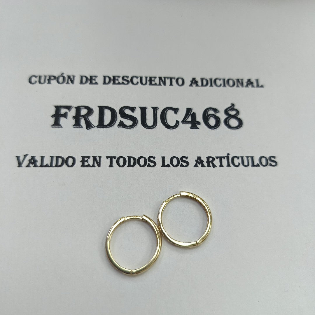 ARETES ARRACADAS C CIRCONIAS 14K 2 GR (NUEVO)