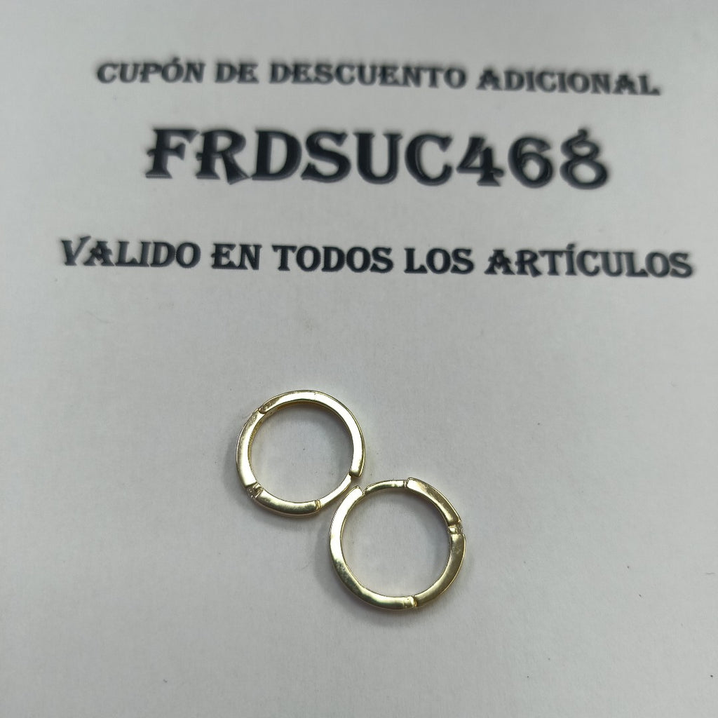 ARETES ARRACADAS C CIRCONIAS 14K 2.3 GR (NUEVO)