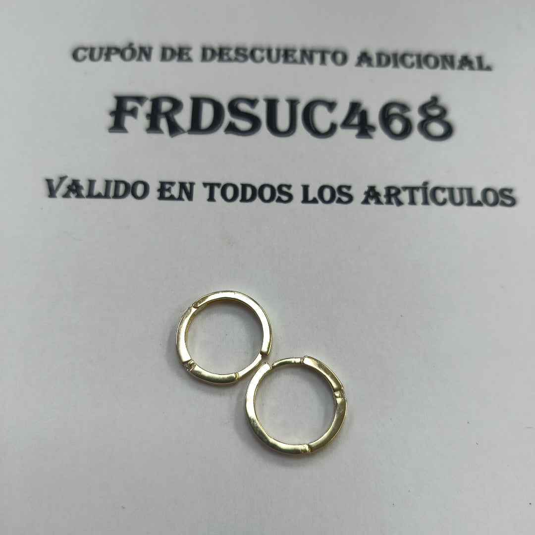 ARETES ARRACADAS C CIRCONIAS 14K 2.3 GR (NUEVO)