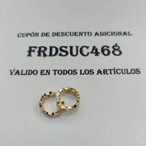 ARETES HUGGIES HEXAGONALES C CIRCONIAS 14K 2.7 GR (NUEVO)