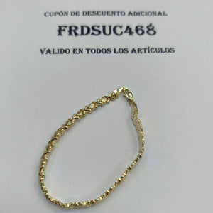 PULSERA ESPECIAL XOXO 14K 18 CM 6.1 GR (NUEVO)