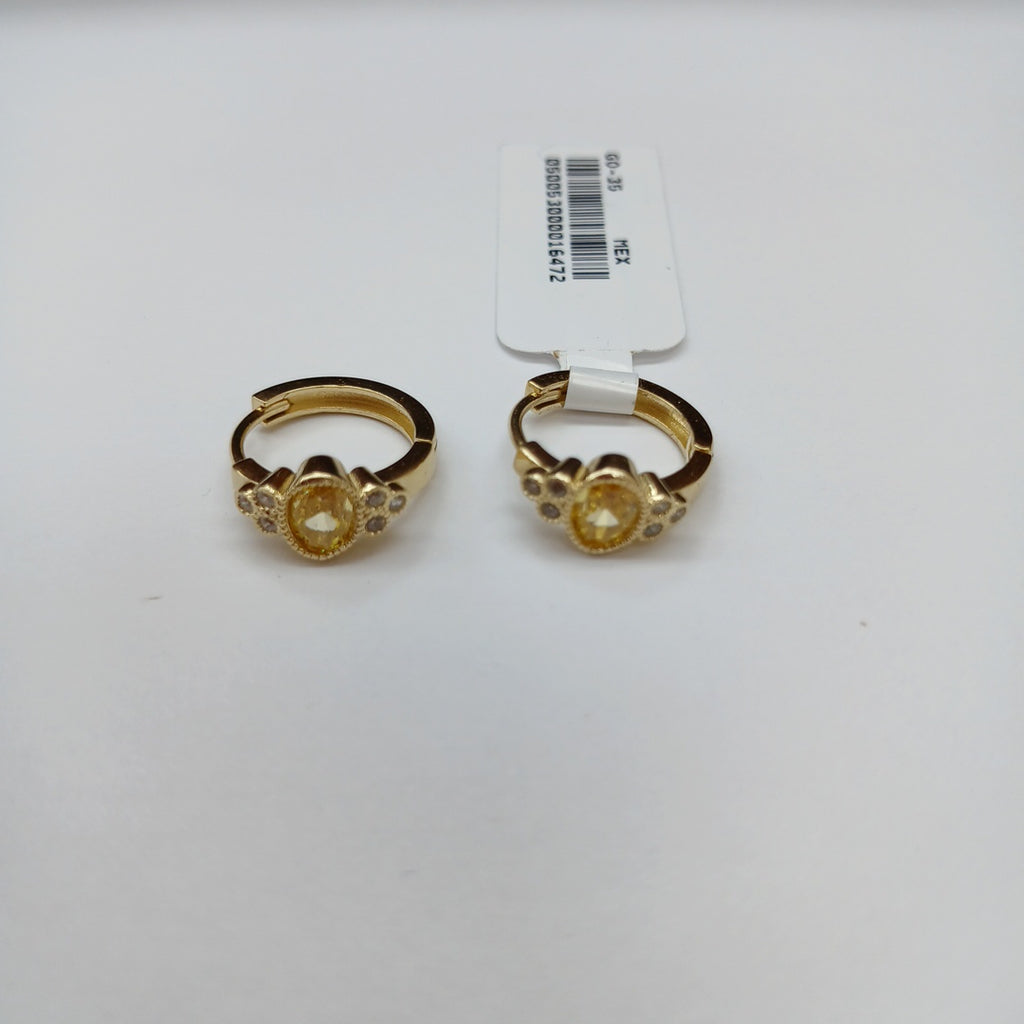ARETES ARRACADAS CON CIRCONIAS Y PDRAS COL 14K 3.2 GR (NUEVO)