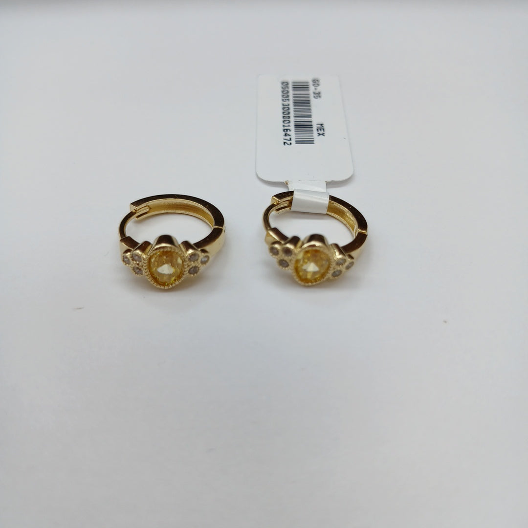 ARETES ARRACADAS CON CIRCONIAS Y PDRAS COL 14K 3.2 GR (NUEVO)