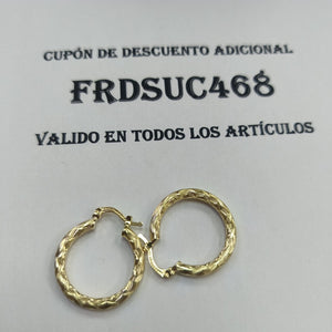ARETES TEJIDO ARRACADA LABRADA 14K 2.7 GR (NUEVO)