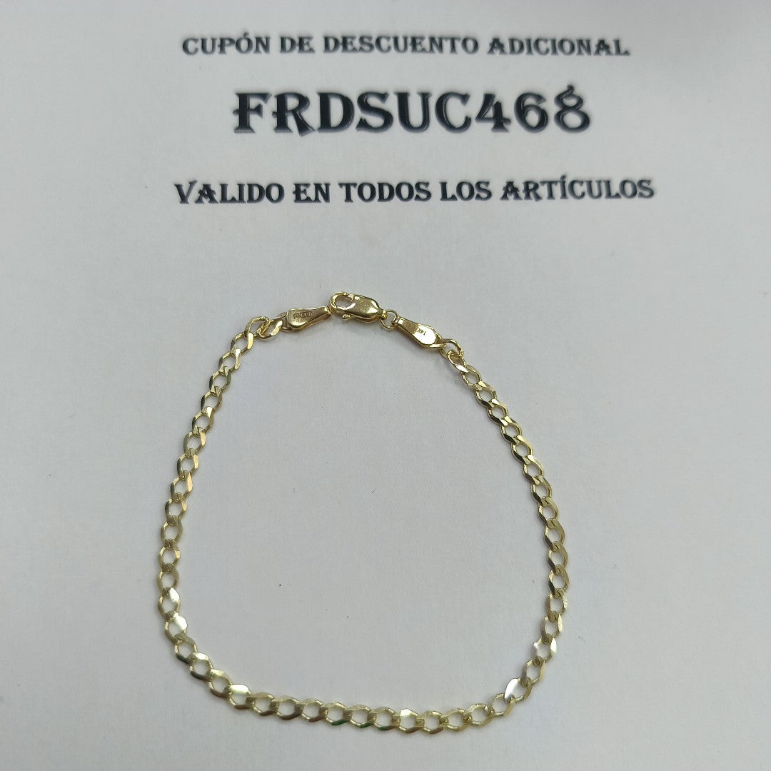 PULSERA TEJIDO BARBADA 14K 21 CM 3.8 GR (NUEVO)