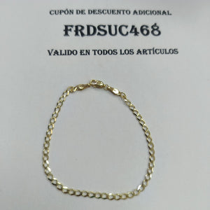 PULSERA TEJIDO BARBADA 14K 21 CM 3.8 GR (NUEVO)
