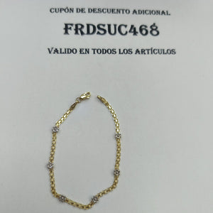 PULSERA ESPECIAL C FLORES 14K 18 CM 2.9 GR (NUEVO)