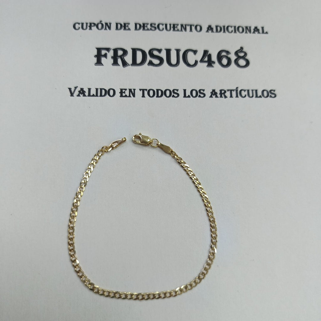 PULSERA TEJIDO BARBADA 14K 18 CM 2.1 GR (NUEVO)