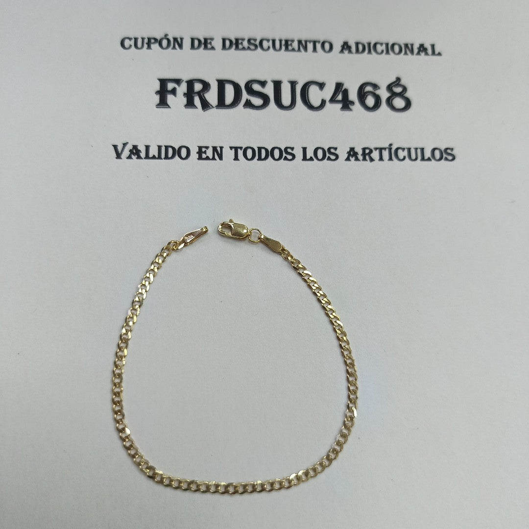 PULSERA TEJIDO BARBADA 14K 18 CM 2.1 GR (NUEVO)