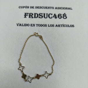 PULSERA TEJIDO ESP CON TREBOL 14K 18 CM 1.6 GR (NUEVO)