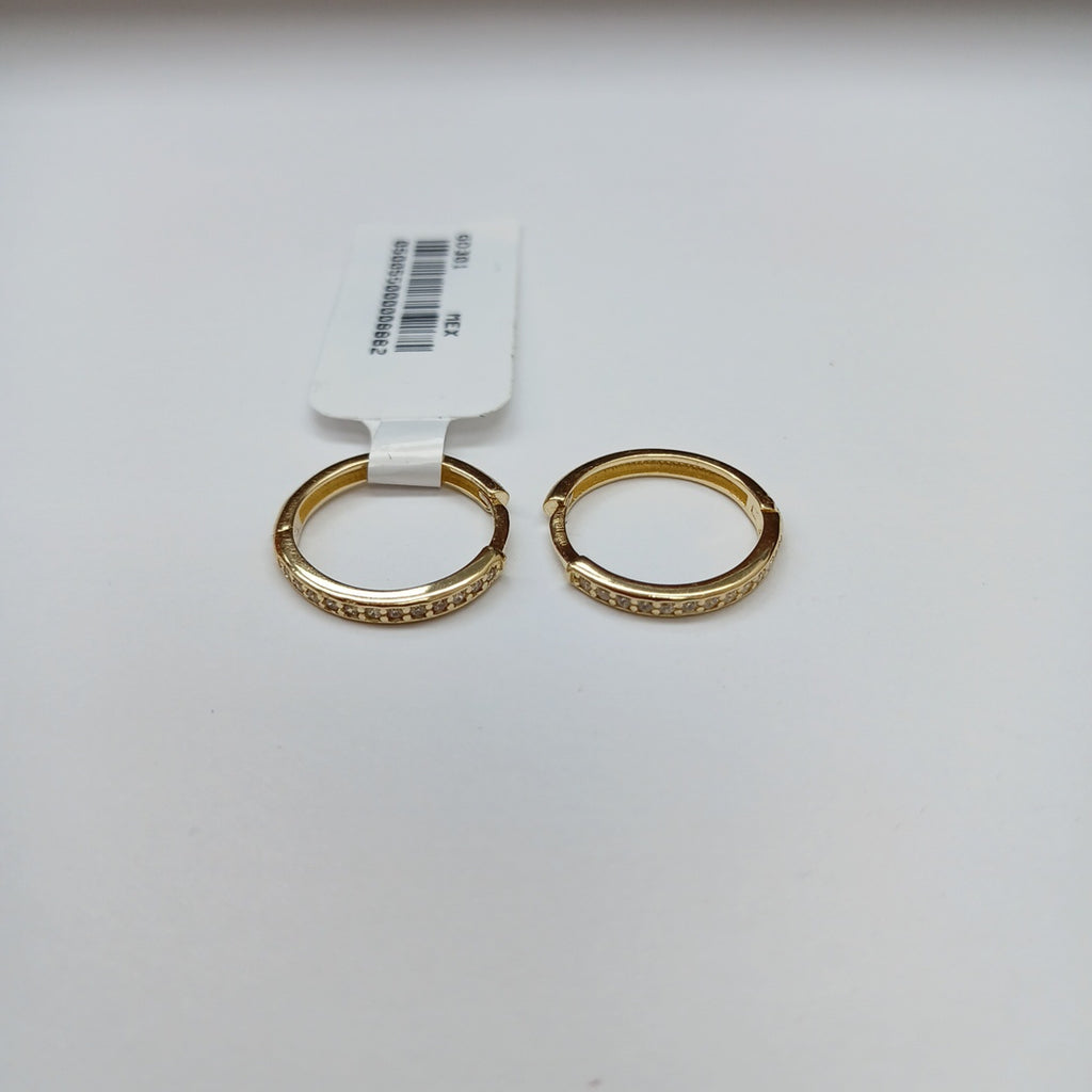 ARETES HUGGIES C CIRCONIA 14K 1.8 GR (NUEVO)
