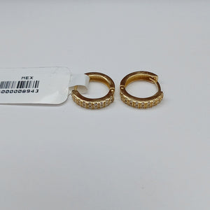 ARETES HUGGIES C CIRCONIAS 14K 1.8 GR (NUEVO)