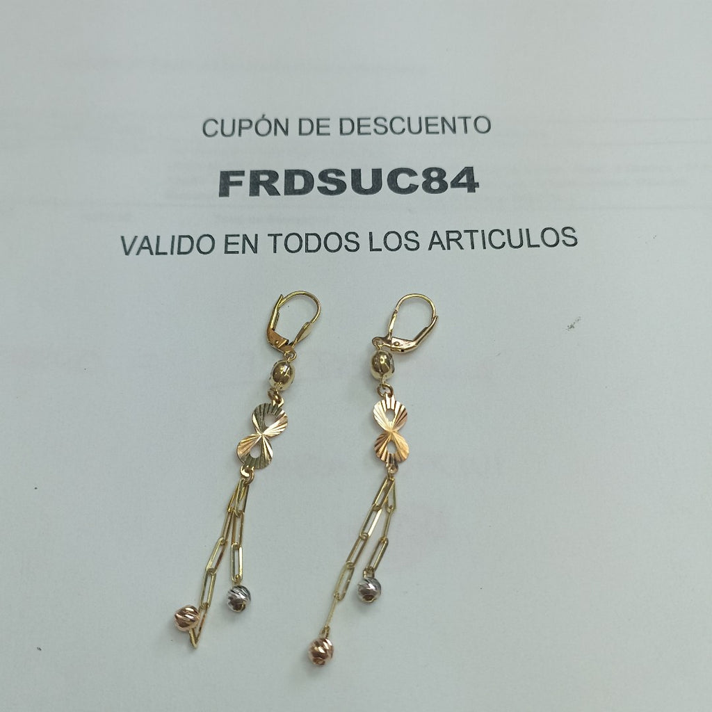 ARETES PAR ORO 14 K 3.4 GRMS (SEMINUEVO)
