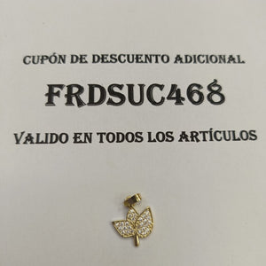 DIJE TEJIDO HOJAS CON CIRCONIAS 14K 1 GR (NUEVO)