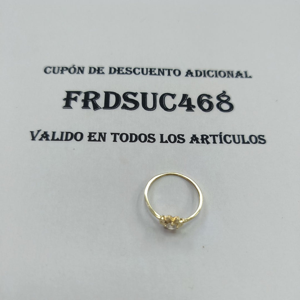 ANILLOS FIG FLOR CON CIRCONIAS 14K TALLA 7 1 GR (NUEVO)