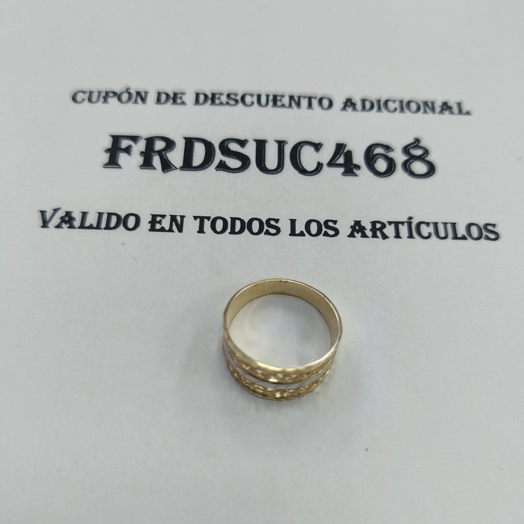 ANILLOS TIPO FILIGRANA COMBINADO 14K TALLA 8 2.7 GR (NUEVO)