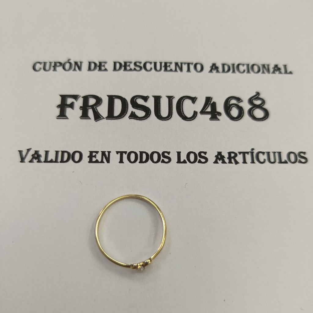 ANILLO ANILLITO FIG MOÑO C CIRCONIAS 14K 8 TALLA 1 GR (NUEVO)