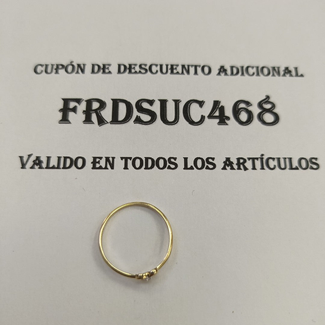 ANILLO ANILLITO FIG MOÑO C CIRCONIAS 14K 8 TALLA 1 GR (NUEVO)