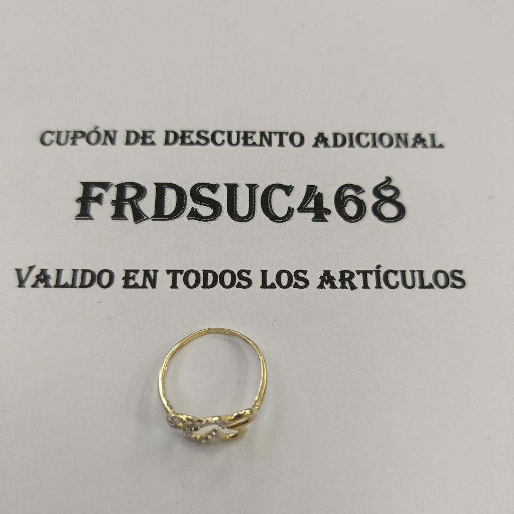 ANILLOS FIG FLOR CON CIRCONIAS 14K TALLA 7 1.4 GR (NUEVO)