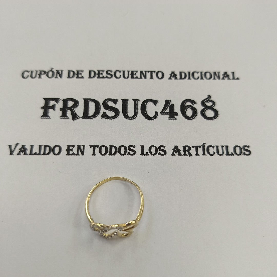 ANILLOS FIG FLOR CON CIRCONIAS 14K TALLA 7 1.4 GR (NUEVO)