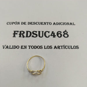 ANILLOS FIG FLOR CON CIRCONIAS 14K TALLA 7 1.4 GR (NUEVO)