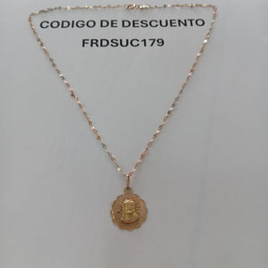 CADENA, MEDALLA RELIGIOSA ORO 10 K 2.3 GRMS (SEMINUEVO)