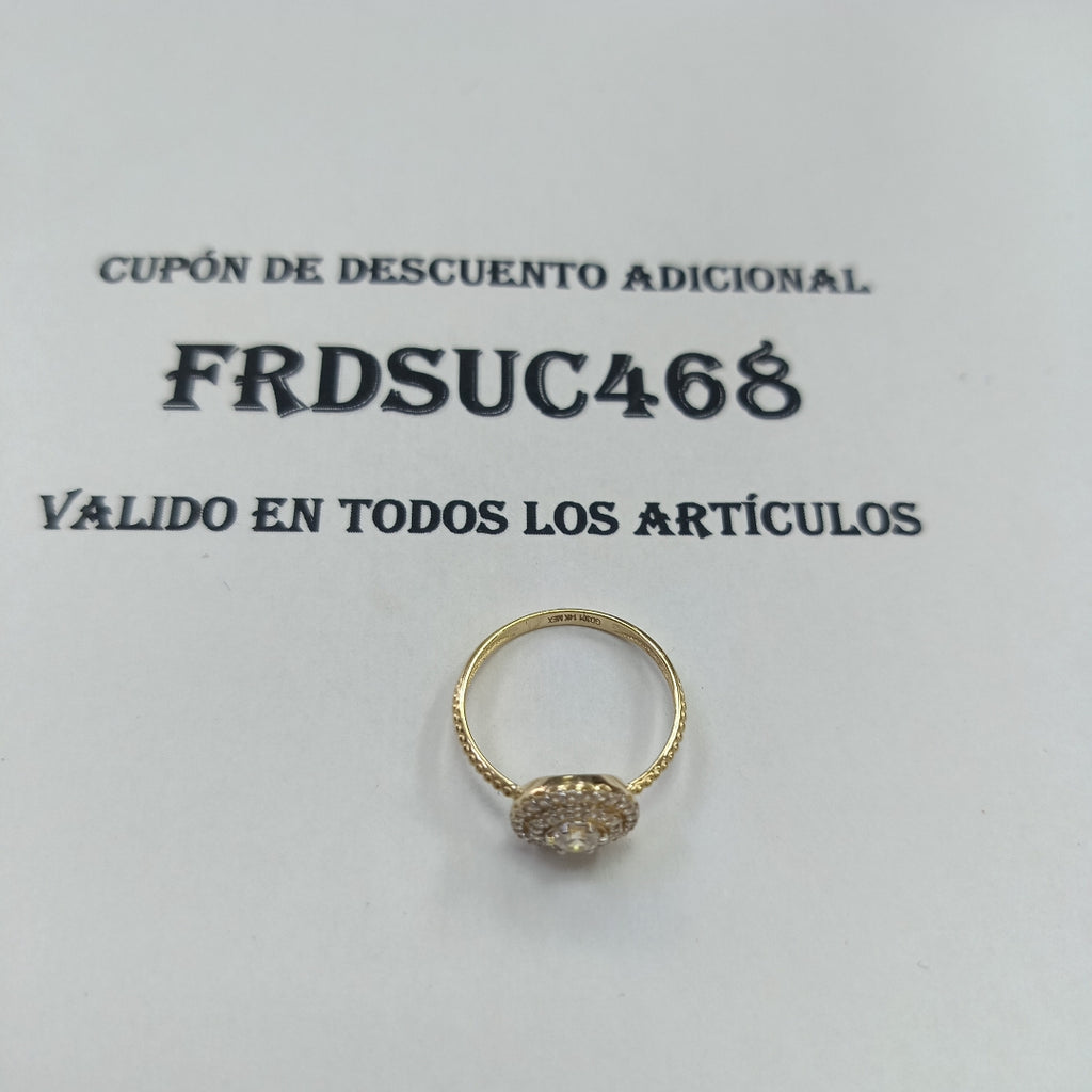 ANILLO ANILLITO C CIRCONIAS 14K 8.5 TALLA 2 GR (NUEVO)