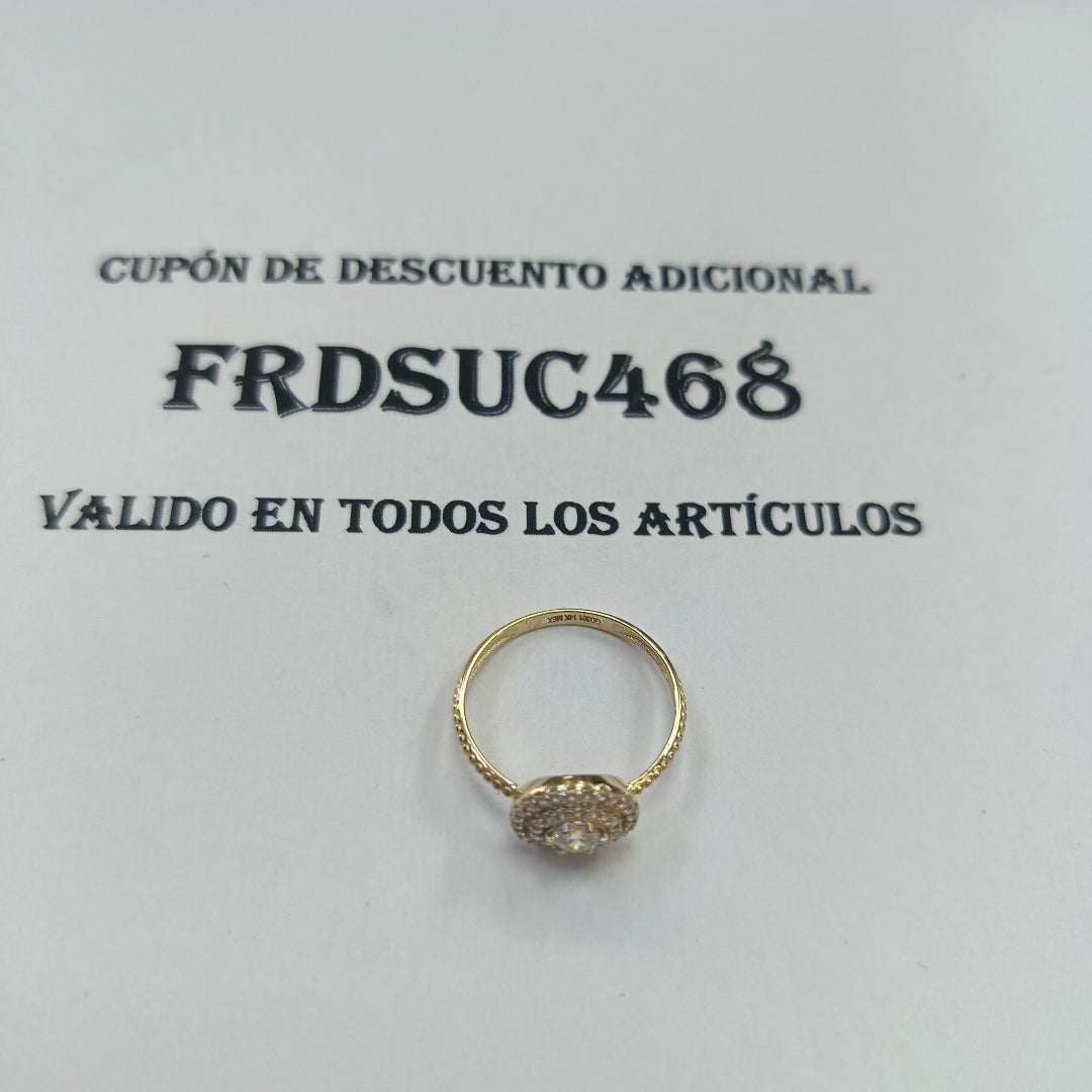 ANILLO ANILLITO C CIRCONIAS 14K 8.5 TALLA 2 GR (NUEVO)