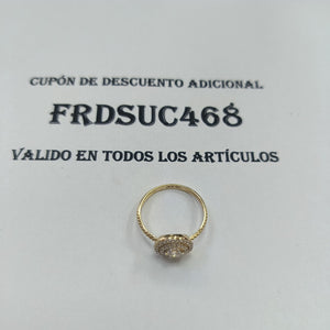 ANILLO ANILLITO C CIRCONIAS 14K 8.5 TALLA 2 GR (NUEVO)