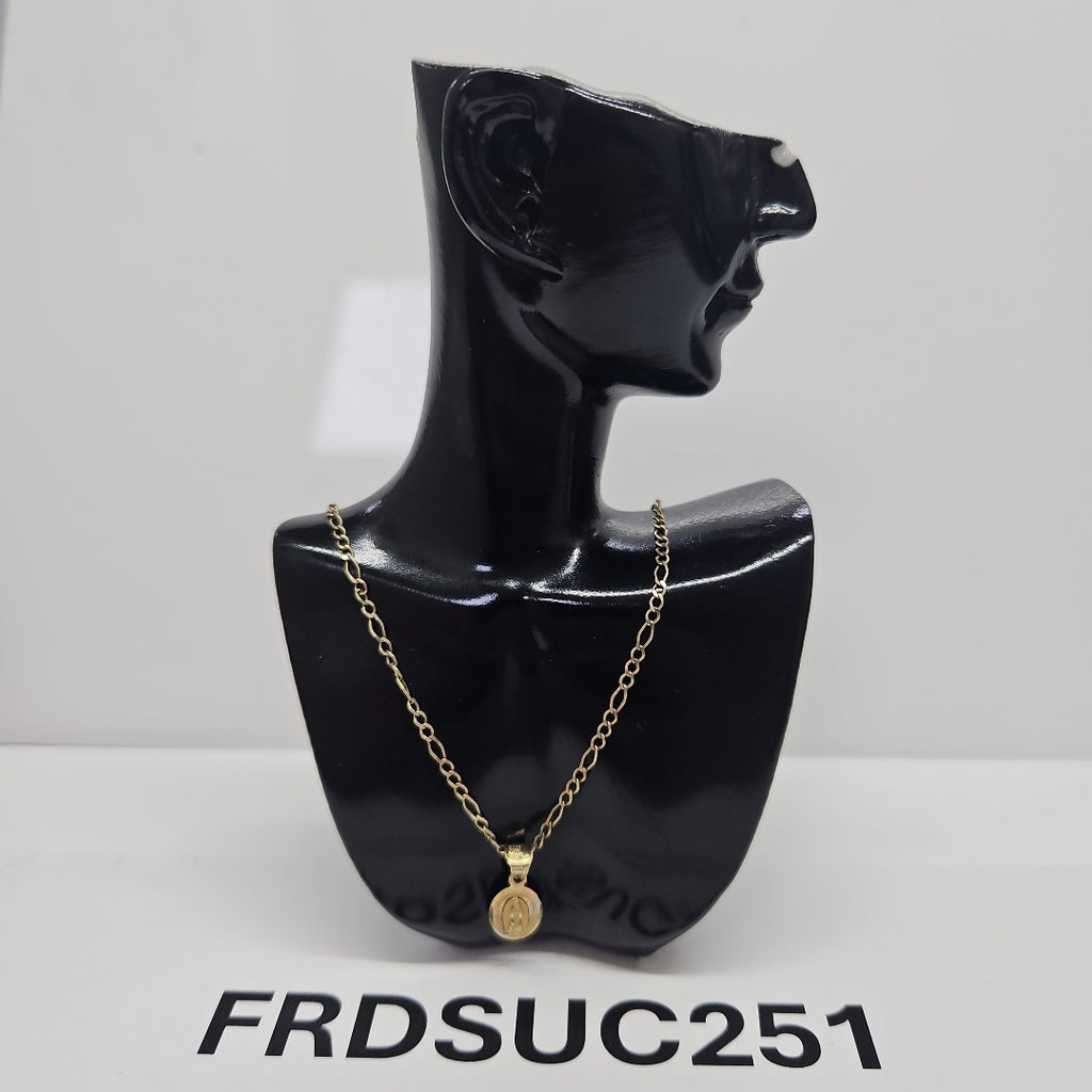 CADENA, MEDALLA RELIGIOSA ORO 10 K 2.1 GRMS (SEMINUEVO)