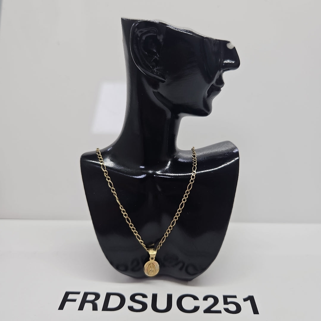 CADENA, MEDALLA RELIGIOSA ORO 10 K 2.1 GRMS (SEMINUEVO)