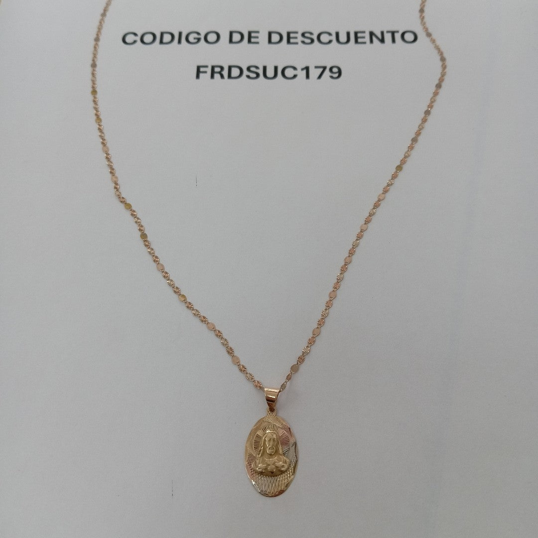 CADENA, MEDALLA RELIGIOSA ORO 10 K 2.9 GRMS (SEMINUEVO)