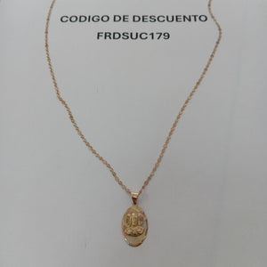 CADENA, MEDALLA RELIGIOSA ORO 10 K 2.9 GRMS (SEMINUEVO)