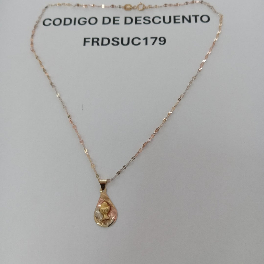 CADENA, MEDALLA RELIGIOSA ORO 10 K 1.7 GRMS (SEMINUEVO)