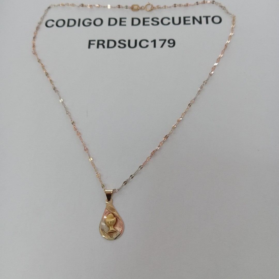 CADENA, MEDALLA RELIGIOSA ORO 10 K 1.7 GRMS (SEMINUEVO)