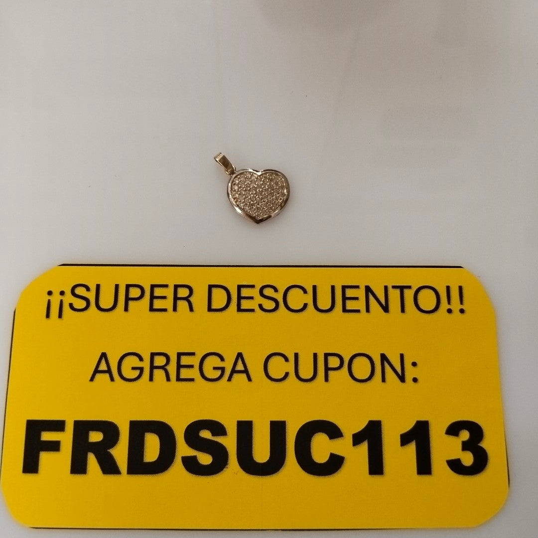 DIJE CORAZON CON CIRCONIAS 14K 1.8 GR (NUEVO)