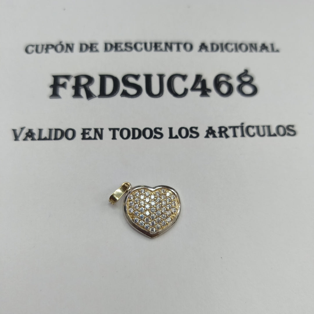 DIJE CORAZON CON CIRCONIAS 14K 1.8 GR (NUEVO)