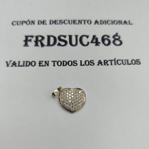DIJE CORAZON CON CIRCONIAS 14K 1.8 GR (NUEVO)