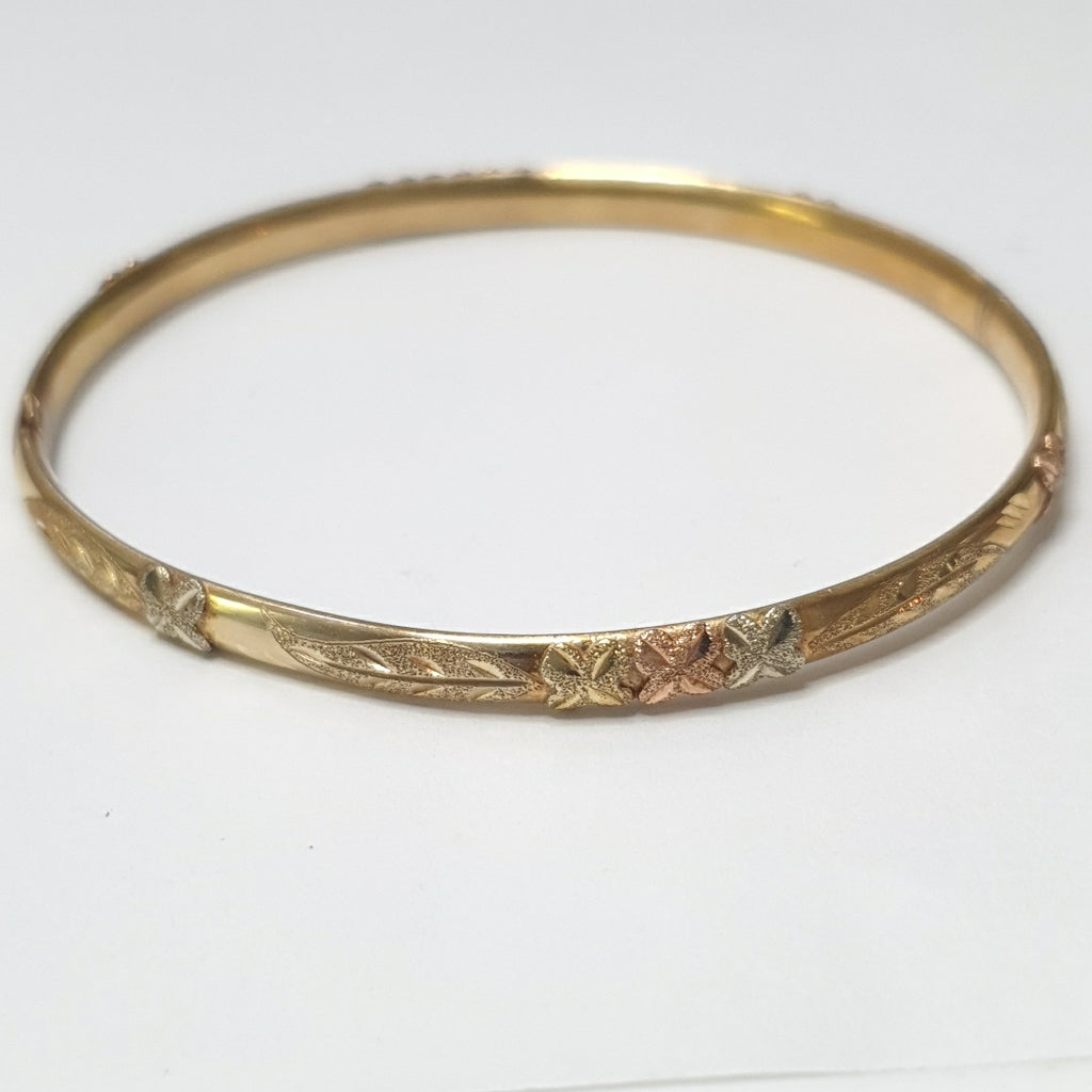 PULSERA RIGIDA ORO COMBINADO 14 K 9,10 GRMS (SEMINUEVO)