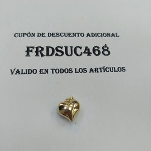 DIJE TEJIDO CORAZON LISO 14K 1.3 GR (NUEVO)