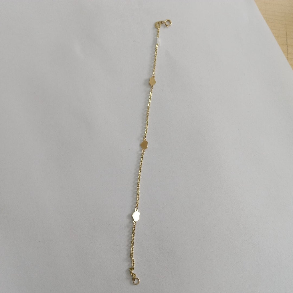 PULSERA TEJIDO ESPECIAL FIG CORAZONES 14K 18 CM 1.3 GR (NUEVO)